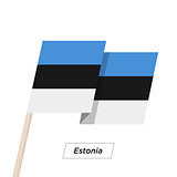 Estonia Ribbon Waving Flag Isolated on White. Vector Illustration.