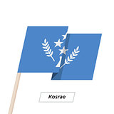Kosrae Ribbon Waving Flag Isolated on White. Vector Illustration.