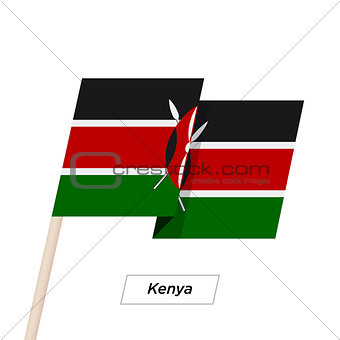 Kenya Ribbon Waving Flag Isolated on White. Vector Illustration.