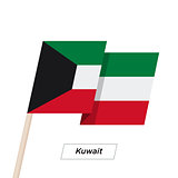 Kuwait Ribbon Waving Flag Isolated on White. Vector Illustration.