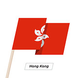 Hong Kong Ribbon Waving Flag Isolated on White. Vector Illustration.