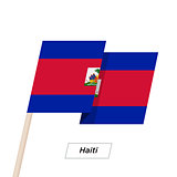 Haiti Ribbon Waving Flag Isolated on White. Vector Illustration.