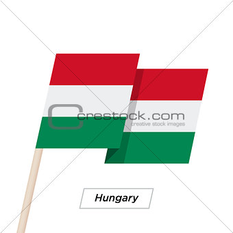 Hungary Ribbon Waving Flag Isolated on White. Vector Illustration.