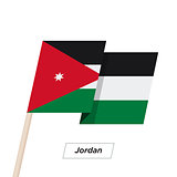 Jordan Ribbon Waving Flag Isolated on White. Vector Illustration.