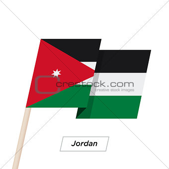 Jordan Ribbon Waving Flag Isolated on White. Vector Illustration.