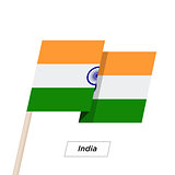India Ribbon Waving Flag Isolated on White. Vector Illustration.