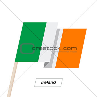 Ireland Ribbon Waving Flag Isolated on White. Vector Illustration.