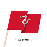 Isle Of Man Ribbon Waving Flag Isolated on White. Vector Illustration.