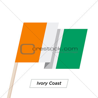 Ivory Coast Sharp Ribbon Waving Flag Isolated on White. Vector Illustration.