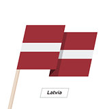 Latvia Ribbon Waving Flag Isolated on White. Vector Illustration.