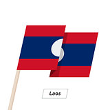 Laos Ribbon Waving Flag Isolated on White. Vector Illustration.