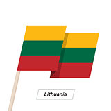 Lithuania Ribbon Waving Flag Isolated on White. Vector Illustration.