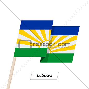 Lebowa Ribbon Waving Flag Isolated on White. Vector Illustration.