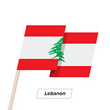 Lebanon Ribbon Waving Flag Isolated on White. Vector Illustration.