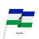 Lesotho Ribbon Waving Flag Isolated on White. Vector Illustration.