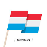 Luxembourg Ribbon Waving Flag Isolated on White. Vector Illustration.