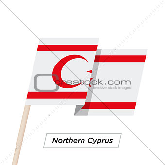 Northern Cyprus Ribbon Waving Flag Isolated on White. Vector Illustration.