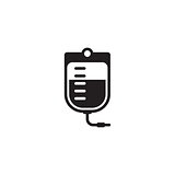 Blood Bag and Medical Services Icon. Flat Design.