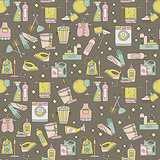 House cleaning seamless vector pattern.