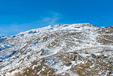 Panoramic view of an alpine mountainside