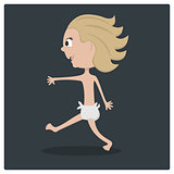Cartoon baby running