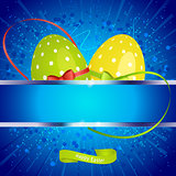 Easter festive background with copy space and eggs