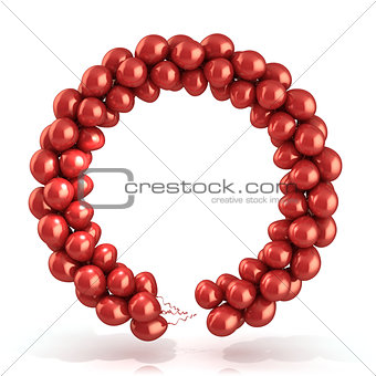 Red balloons wreath 3D