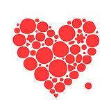 Abstract red heart shape, sketch for your design