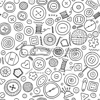 Buttons, seamless pattern for your design