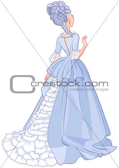 Lady in Beautiful Blue Dress 