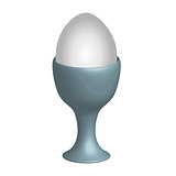 Egg in egg cup in 3D view