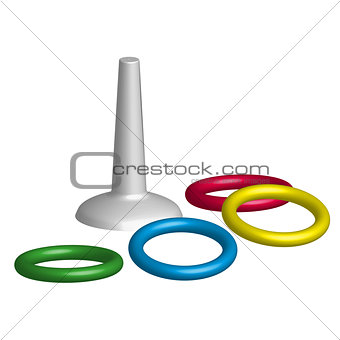 Game throwing rings toys in 3D