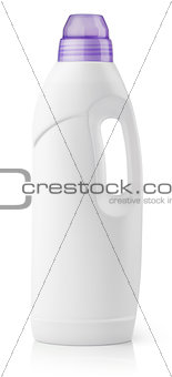 White plastic bottle for liquid laundry detergent