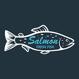 Salmon icon . Saltwater fish isolated on white background. Vector illustration, clip art