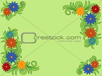 Colourful flower pattern as a greeting card