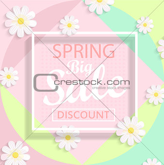 Modern geometric pastel spring sale design.
