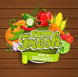 Farm fresh vegetables label.