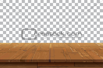 Empty wooden table top isolated background.Old vintage shelf tex