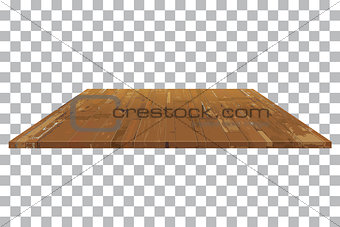 vector empty wooden shelf Table isolated background