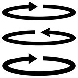 Three black arrows with part circles in flatness.