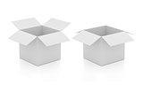 Blank open boxes