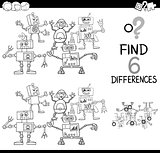 differences with robots coloring page