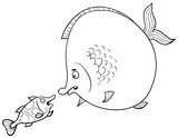 fish talking coloring page