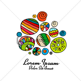 Abstract circle design element, colorful background