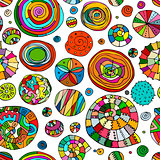 Abstract spirals and circles, seamless pattern for your design