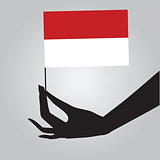 Hand with flag Monaco