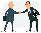 Two businessmen handshake