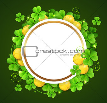 Round banner with clover leaves