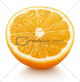 half of orange citrus fruit isolated on white