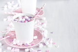 Hot chocolate with marshmallow background